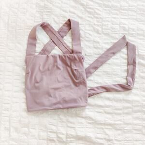 Halara Crisscross Lace Up Workout Cropped Tank Top Pink Purple Small